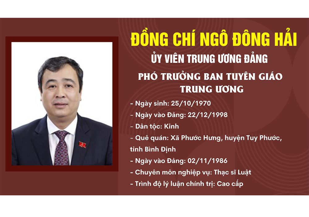 [Infographic] Phó Trưởng Ban Tuyên giáo Trung ương Ngô Đông Hải